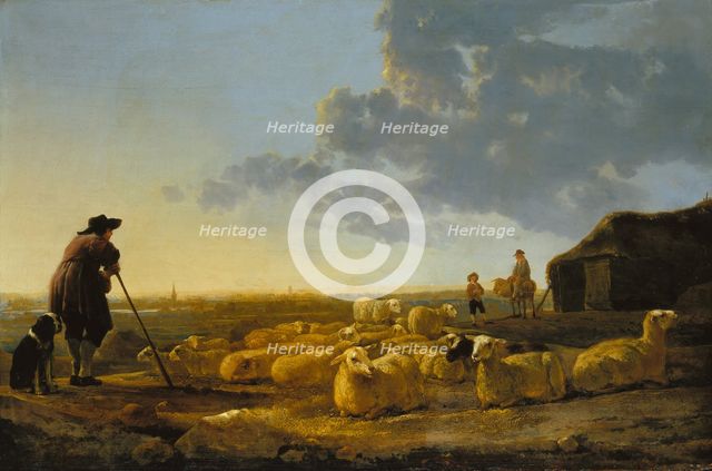 Herd of Sheep at Pasture, c1645-1655. Creator: Aelbert Cuyp.