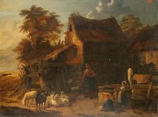 Herd of Sheep near a Peasant House, 1650. Creator: Jan Baptist Wolfaerts