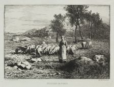 Herd of Swine, 1868. Creator: Charles-Émile Jacque (French, 1813-1894)