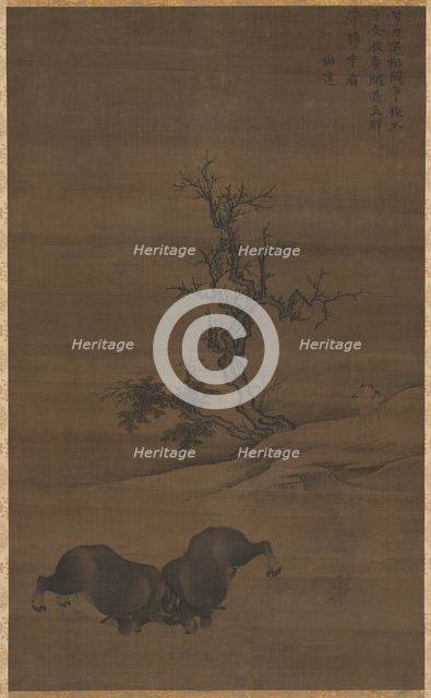 Herdboys and Buffalo in Landscape, 1200s. Creator: Guo Min (Chinese, mid-late 1200s).