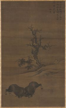 Herdboys and Buffalo in Landscape, 1200s. Creator: Guo Min (Chinese, mid-late 1200s)