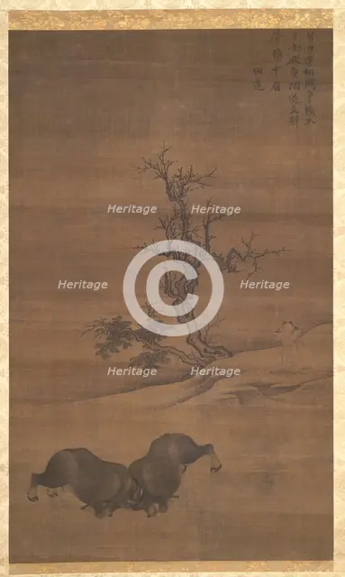Herdboys and Buffalo in Landscapes, 1200s. Creator: Guo Min (Chinese, mid-late 1200s).