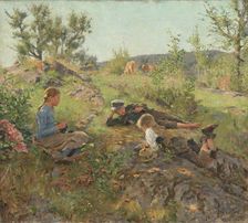 Herders at Tatoy, 1883. Creator: Erik Werenskiold