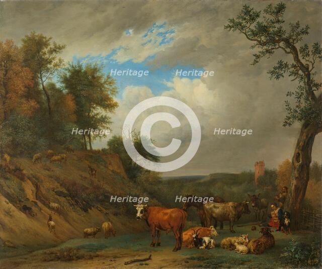 Herdsmen with their cattle, 1651. Creator: Unknown.