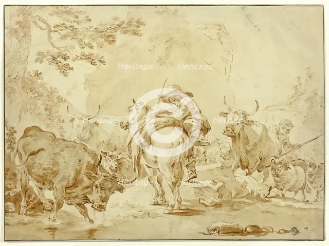 Herdsmen with Cattle and Sheep, n.d. Creator: Unknown.