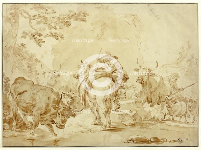 Herdsmen with Cattle and Sheep, n.d. Creator: Unknown.