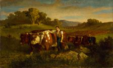 Herdsmen with Cows, 1869. Creator: Edward Mitchell Bannister
