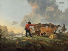Herdsmen Tending Cattle, 1655/1660. Creator: Aelbert Cuyp
