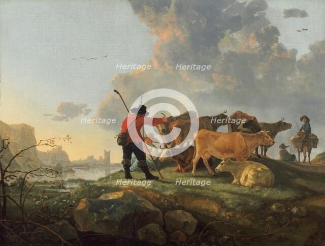 Herdsmen Tending Cattle, 1655/1660. Creator: Aelbert Cuyp.