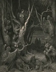 Here the brute Harpies make their nest c1890. Creator: Gustave Doré