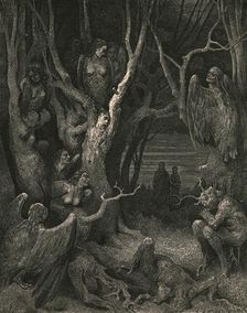 Here the brute Harpies make their nest c1890. Creator: Gustave Doré
