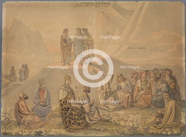 Here Dante finds the souls of princes who, filled only with the cares of rulers, neglected..., 1831. Creator: Johann Anton Ramboux.