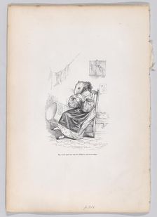 Here is one who mends by nicely biting from Scenes from the Private and Public Life..., ca. 1837-47