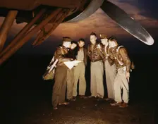 Here's our mission..., Langley Field, Va., 1942. Creator: Alfred T Palmer