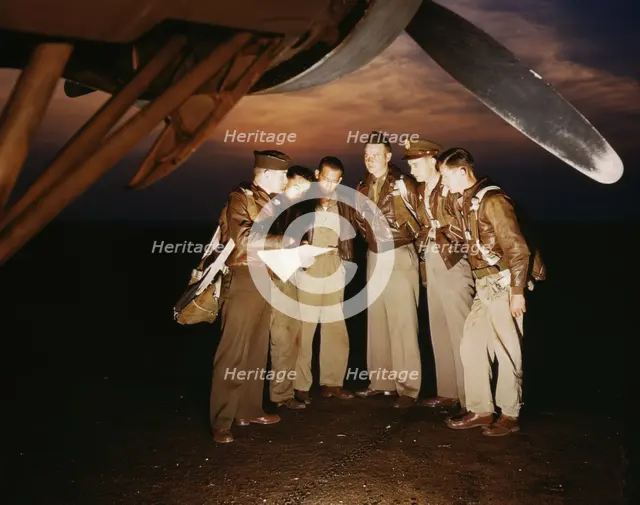 Here's our mission..., Langley Field, Va., 1942. Creator: Alfred T Palmer.