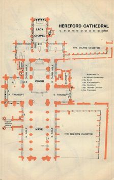 Hereford Cathedral c20th Century. Artist: John Bartholomew