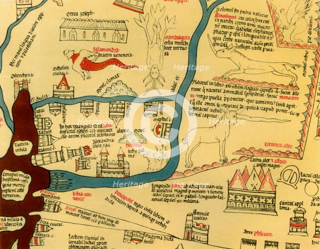 'Hereford World Map, c.1280', 1944. Creator: Richard de Bello.