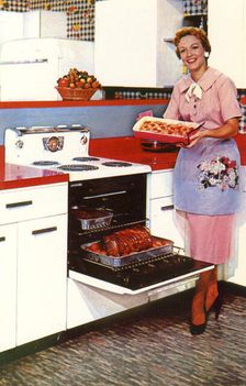 Here's General Electric's Compact Spacemaker oven, USA, 1955
