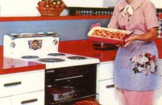 Here's General Electric's Compact Spacemaker oven, USA, 1955. Artist: Unknown