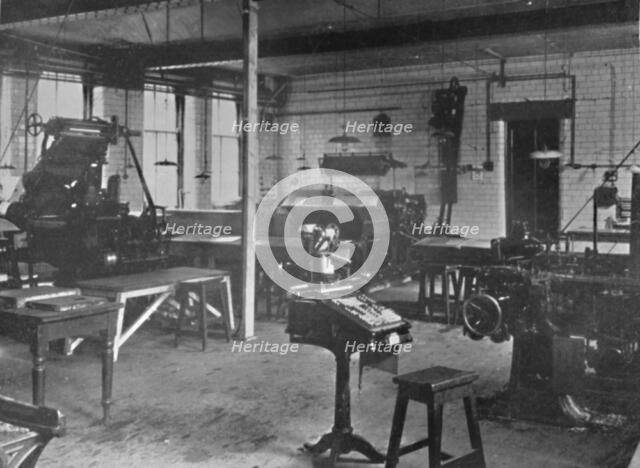'Heriot-Watt College, Edinburgh - Letterpress Machine Department', 1909. Creator: Unknown.