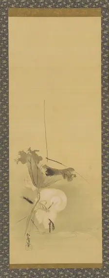 Heron and lotus, Edo period, mid 17th-early 18th century. Creator: Kanô Yôboku Tsunenobu