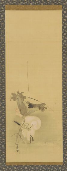 Heron and lotus, Edo period, mid 17th-early 18th century. Creator: Kanô Yôboku Tsunenobu
