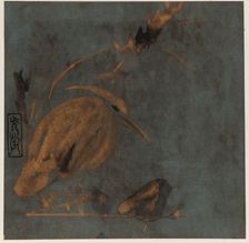 Heron and reeds, Edo period, early 17th century. Creator: Hon'ami Kôetsu