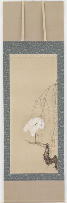 Heron and willow, Edo period, late 17th-early 18th century. Creator: Hanabusa Itcho