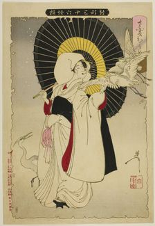 Heron Maiden from the series "New Forms of Thirty-Six Ghosts", 1889. Creator: Tsukioka Yoshitoshi