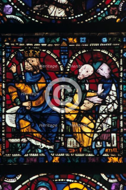 Herod and his advisors, stained glass, Chartres Cathedral, France,1145-1155. Artist: Unknown