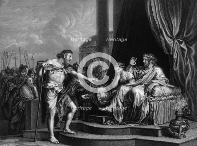 'Herod being reproved by him..., shut up John in prison', mid 19th century. Creator: William Henry Mote.