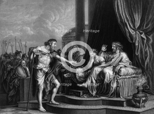 'Herod being reproved by him..., shut up John in prison', mid 19th century. Creator: William Henry Mote.