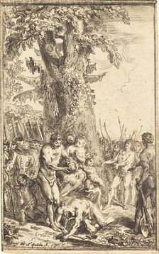 Heroic Act of a Father Who Sacrifices for His Son (Trait heroique d'un pere qui se sacrifie...), 176 Creator: Gabriel de Saint-Aubin