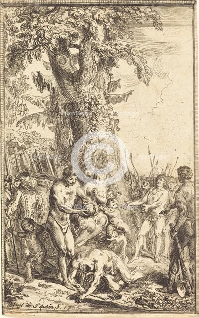 Heroic Act of a Father Who Sacrifices for His Son (Trait heroique d'un pere qui se sacrifie...), 176 Creator: Gabriel de Saint-Aubin.