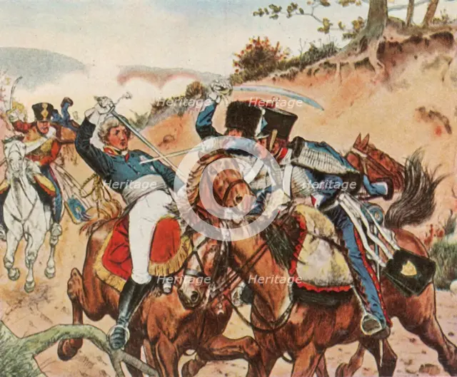 Heroic death of Prince Louis Ferdinand of Prussia at Saalfeld, 10 October 1806, (1936).  Creator: Unknown.