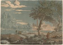 Heroic Landscape with Cart and Goatherd, with San Giorgio Maggiore in the Background, 1744. Creator: John Baptist Jackson