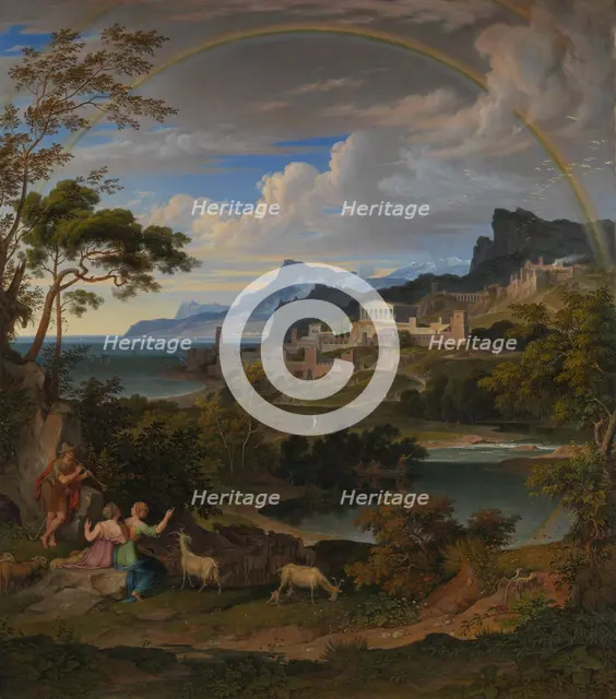 Heroic Landscape with Rainbow, 1824. Creator: Joseph Anton Koch.
