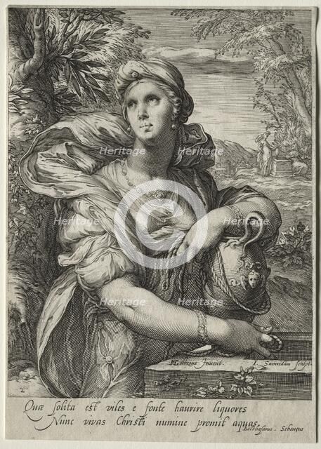 Heroines of the New Testament: The Woman of Samaria. Creator: Jan Saenredam (Dutch, 1565-1607).
