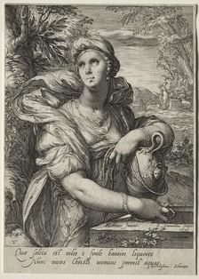 Heroines of the New Testament: The Woman of Samaria. Creator: Jan Saenredam (Dutch, 1565-1607)