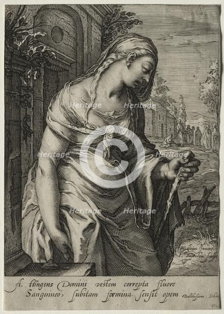 Heroines of the New Testament: The Woman with the Issue of Blood. Creator: Jan Saenredam (Dutch, 1565-1607).