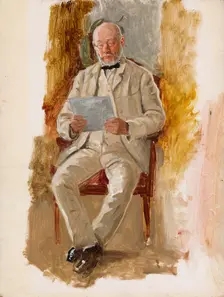 Herman Hallonblad, Sketch for Double Portrait of Herman and Elisabeth Hallonblad, 1888. Creator: Adolf von Becker