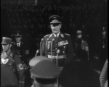 Hermann Goering Giving a Speech from a Decorated Dais at Lehrter Train Station..., 1937 Creator: British Pathe Ltd
