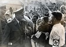 Hermann Göring, German Nazi politician and military leader, taking the salute, c1930s-c1940s