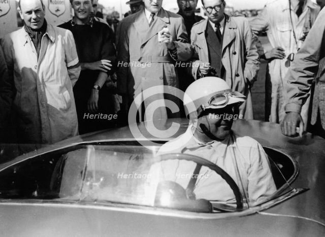 Hermann Lang in a Mercedes Benz 300 SL, Nurburgring 1000km, 1952. Artist: Unknown