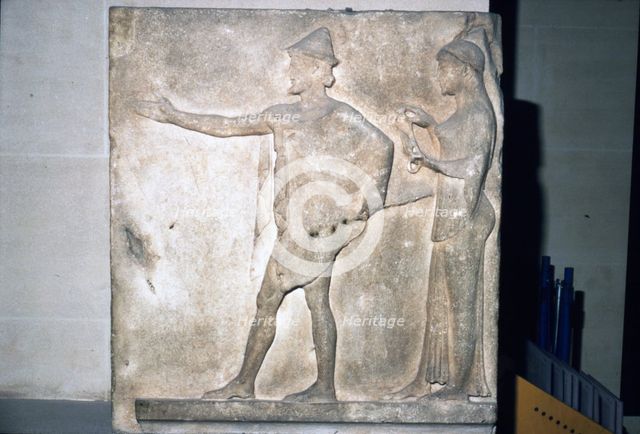 Hermes. Greek relief from Thasos, Greece, c470 BC.  Artist: Unknown.