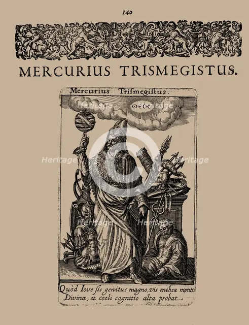 Hermes Trismegistus. From De divinatione et magicis praestigiis, 1616. Creator: Bry, Johann Theodor de (1561-1623).