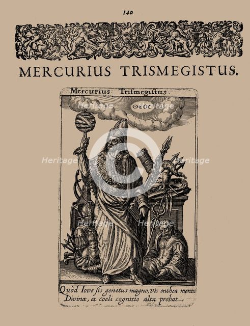 Hermes Trismegistus. From De divinatione et magicis praestigiis, 1616. Creator: Bry, Johann Theodor de (1561-1623).