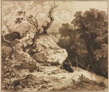 Hermit in a Wooded Landscape, 1776. Creator: Ferdinand Kobell (German, 1740-1799)