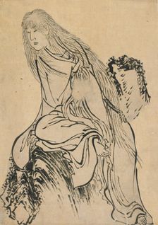 Hermit resting on a rock, late 18th-early 19th century. Creator: Hokusai