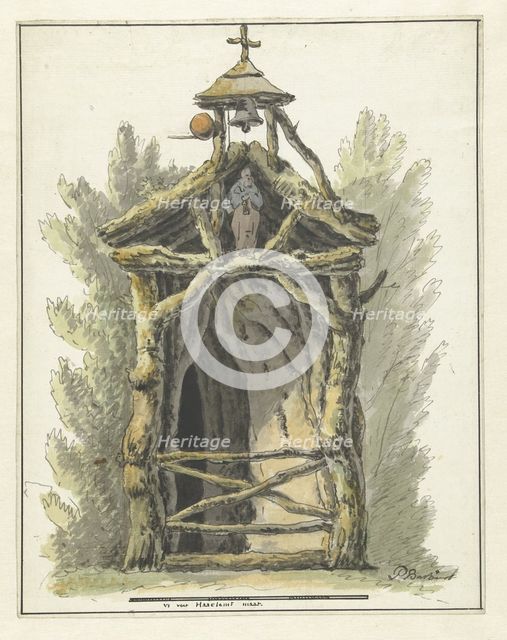 Hermitage with a statue of a saint, c.1782-c.1837. Creator: Pieter Bartholomeusz. Barbiers.